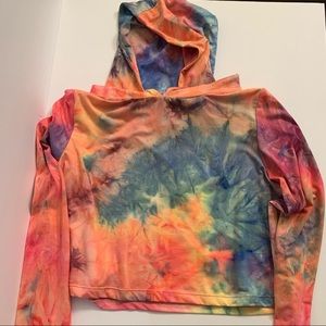 Tie Die Colorful Crop Long Sleeve Top